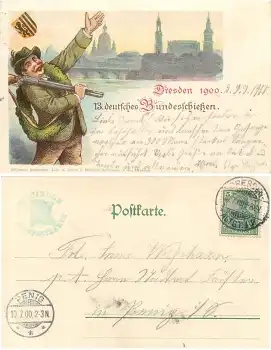 Dresden XIII. Deutsches Bundesschiessen 8. bis 15. Juli 1900 o  10.7.1900