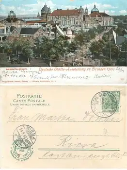 Dresden Deutsche Städte Ausstellung 1903 Ausstellungspark Sonderstempel 23.9.1903