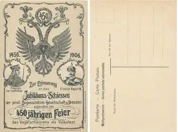 Dresden Jubiläums Schießen der priviligierten Bogenschützen Gesellschaft zur 450 jährigen Feier des Vogelschiessens als Volksfest 1906