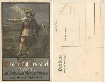Dresden Gustav Adolf Festspiele Vereinshaus Zinzendorfstrasse 1906 Künstlerkarte