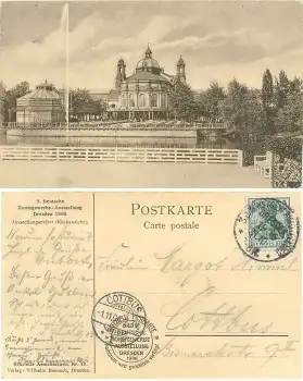 Dresden 3. Deutsche Kunstgewerbe Ausstellung 1906 Ausstellungspalast Nr.15  Sonderstempel 31.10.1906
