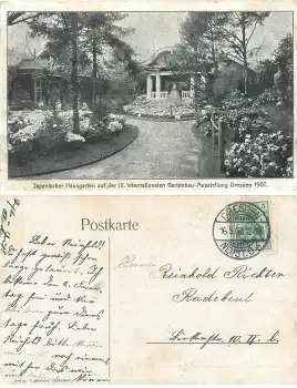 Dresden III. Internationale Gartenbau Ausstellung 1907 Japanischer Hausgarten o 16.5.1907