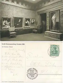 Dresden Große Kunstausstellung 1908 Kaulbach Zimmer o 18.9.1908