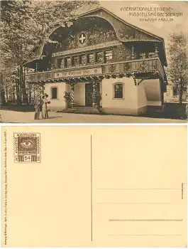 Dresden Internationale Hygiene Ausstellung 1911 Karte 54 Schweizer pavillon