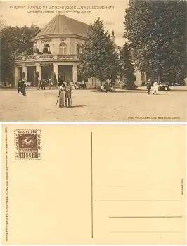 Dresden Internationale Hygiene Ausstellung 1911 Karte 55 Weinrestaurant und Cafe Esplanade