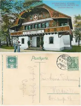 Dresden Internationale Hygiene Ausstellung 1911 Karte 70 Schweizer Pavillon