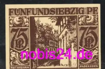 Paderborn Notgeld 75 Pfennige 1921