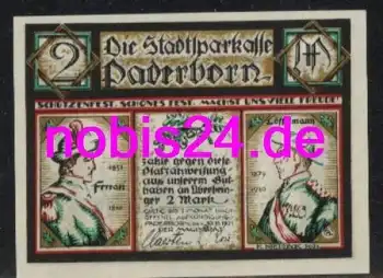 Paderborn Notgeld  2 Mark 1921