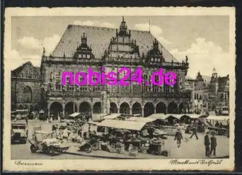 Bremen Markt mit Rathaus Auto o 1.3.1940