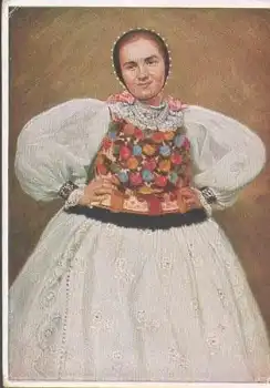 VDA Nr.1 Siebenbürgisch-sächsische Volkstrachten "junge Bäuerin" Künstlerkarte Hans Retzlaff *ca.1940