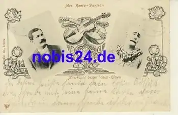 Violin Clown Mrs. Reetz Davison Zirkus o 1900