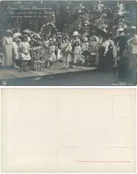 Dresden Blumentag 31. Mai 1913 Erster Kinderkorso im grossen Garten