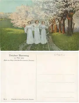 Dresden Blumentag 31. Mai 1913 Künstlerkarte M. Pietschmann