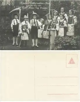 Dresden Roter Kreuz Tag 16. Mai 1914 Kinder Volkstrachten Fest