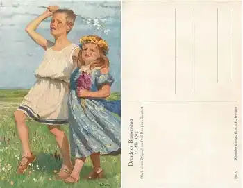 Dresden Blumentag 31. Mai 1913 Künstlerkarte Bantzer