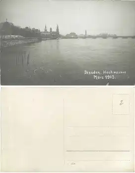 Dresden Elbe Hochwasser März 1915 Terrassenufer Echtfoto