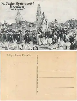 Dresden 4. Sächsisches Kreisturnfest 1921 Festumzug