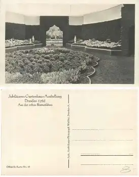 Dresden Jubiläums Gartenbau Ausstellung 1926 Aus der ersten Blumenschau Offizielle Karte No.19