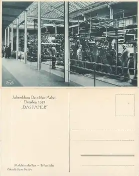 Dresden Jahresschau Deutscher Arbeit 1927 Offizielle Karte 29a "Das Papier" Druckerei