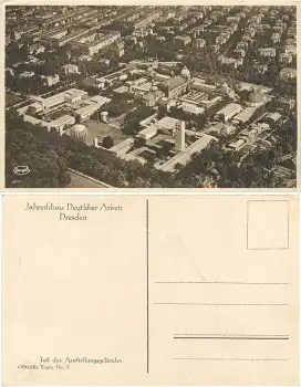 Dresden Jahresschau Deutscher Arbeit 1927 Offizielle Karte 3 Ausstellungsgelände