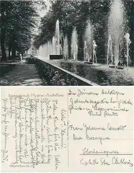 Dresden Internationale Hygiene Ausstellung 1930 Offizielle Karte No.13 Hundertbrunnenstrasse