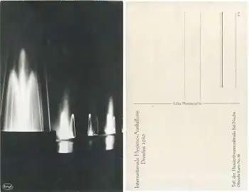Dresden Internationale Hygiene Ausstellung 1930 Offizielle Karte No.38 Hundertbrunnenstrasse bei Nacht
