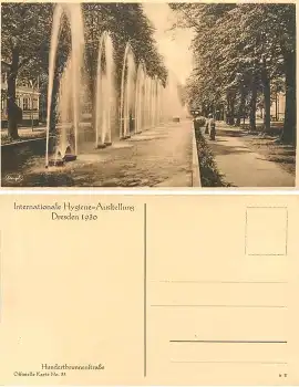 Dresden Internationale Hygiene Ausstellung 1930 Offizielle Karte No.33 Hundertbrunnenstrasse