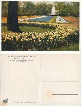 Dresden Reichsgartenschau 1936 Offizielle Karte Nr.9 Das kleine Blumenparterre