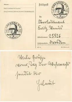 Dresden Tag der Wehrmacht Sonderstempel 17.3.1940