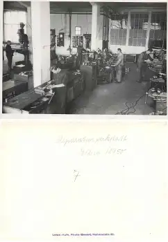 Hohenstein-Ernstthal Weberei Reparaturwerkstatt  Großfoto 17,5  x 12,5 cm  um 1950