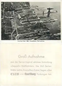 Philadelphia Marinedocks Zeppelin Amerika Fahrt 1926 Zigarettenbild
