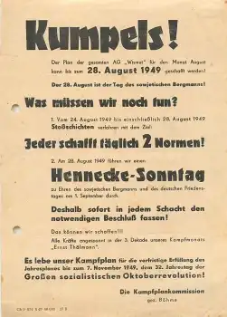 AG Wismut Flugblatt zum Hennecke-Sonntag 1949