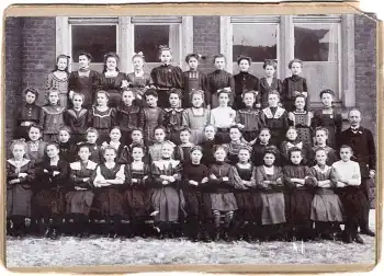 Chemnitz Mädchenschule Klassenfoto Cabinet Foto 18,5 x 13 cm um1910