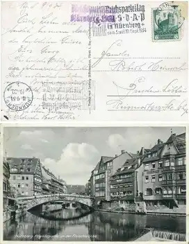 Nürnberg Reichsparteitag 1934 Violetter Werbestempel auf AK o 10.9.1934