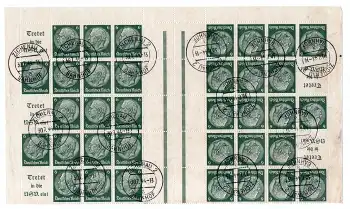 Deutsches Reich Markenheftchenbogen 49 Zusammendruck "Tretet in die NSV ein!" o Zichenau Bahnhof 30.7.1944