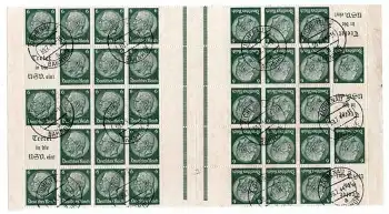 Deutsches Reich Markenheftchenbogen 49 Zusammendruck "Tretet in die NSV ein!" o Zichenau 2 Bahnhof 30.7.1944