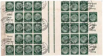 Deutsches Reich Markenheftchenbogen 49 Zusammendruck "Tretet in die NSV ein!" o Zichenau 2 Bahnhof 30.7.1944