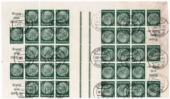 Deutsches Reich Markenheftchenbogen 49 Zusammendruck "Tretet in die NSV ein!" o Zichenau 2 Bahnhof 30.7.1944