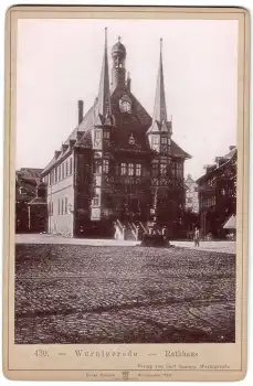 Wernigerode Rathaus Cabinet Photo 17 x 11 cm um 1900