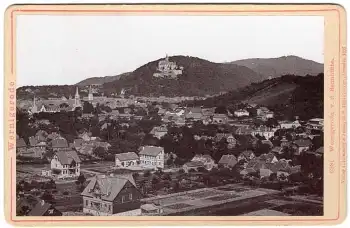 Wernigerode von der Sennhütte Cabinet Photo 17 x 11 cm um 1900