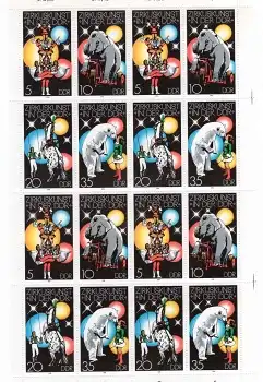 DDR Michel 2364 - 2367 Zirkuskunst kompletter Zusammendruckbogen postfrisch 1978