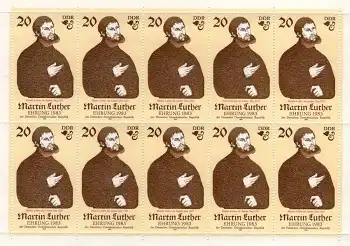DDR Michel 2755 Kleinbogen Martin Luther postfrisch 1983** mit Plattenfehler II