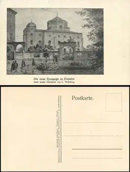 Dresden Synagoge nach einem Stahlstick von L. Thümling *um 1920