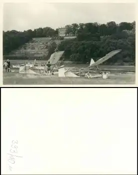 Blasewitz Dresden Segelflugplatz an den Elbwiesen Echtfoto um 1950