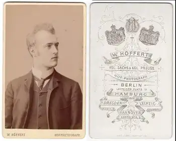 Portrait Cabinet Karte Königlich Sächsischer und Preußischer Hofphotograph 6,5 x 10,5 cm um 1900
