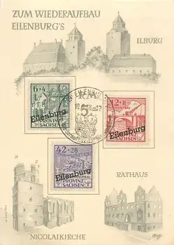 Eilenburg Spendenkarte zum Wiederaufbau Sonderstempel 10.6.1946