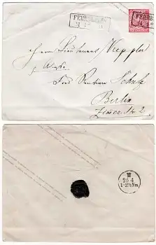 Norddeutscher Postbezirk 1 Groschen Ganzsachenumschlag von Fehrbellin 24.4.1868 nach Berlin