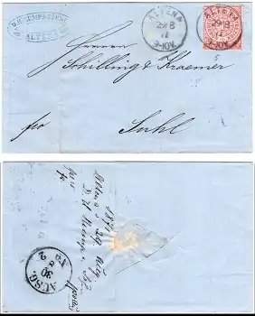 Preussen 1 Groschen Michel 16 auf Brief o Altena 29.8.1871 nach Suhl