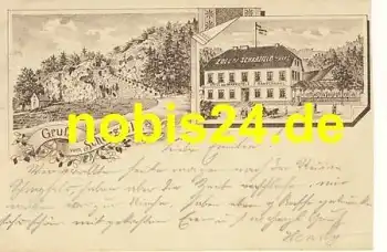37412 Scharzfels Vorläufer Litho Gasthof o ca.1900
