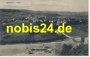 37619 Kemnade Weser mit Dampfschiff o 22.8.1910